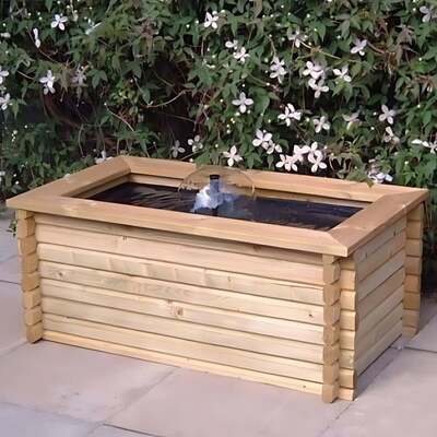Patio Pond Rectangular 60 Gallon Durable Outdoor Pond