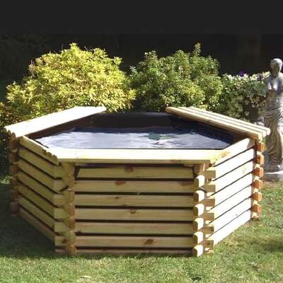 Wooden Pond Hexagonal Above Ground 175-Gallon