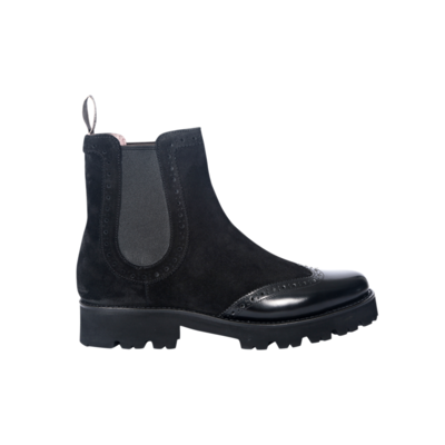 Jessie - Black Suede / Black Polish Wing, 9.5 / D
