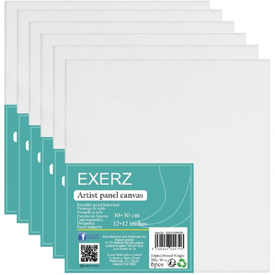 Exerz 40x50cm Canvas Panels 6pcs - 3mm Artist Canvas Board Blank 280gsm 100% Cotton