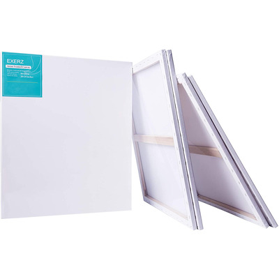 Exerz 50x60cm Stretched Canvas 4pk - 1.7cm/ 280GSM 100% Cotton