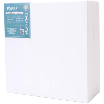 EXERZ 30x40cm Framed Canvas Deep Edge 3.8cm/ 380GSM/ Stretched A3 Canvas 100% Cotton - 4pk