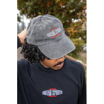 Cap In Vintage Black With Dream Sports Embroidery
