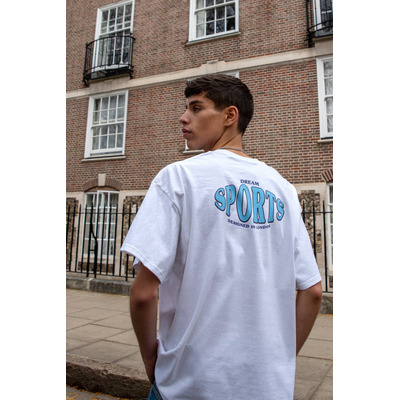 Short Sleeved T-shirt in White With Dream Sports Chest Print