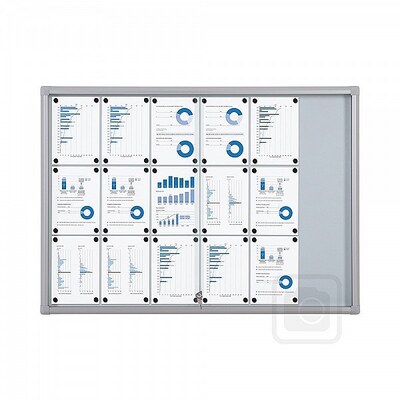 Whiteboard with Locking Sliding Glass Doors