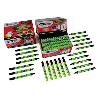 Show-me Slim Barrel Drywipe Pens - Black
