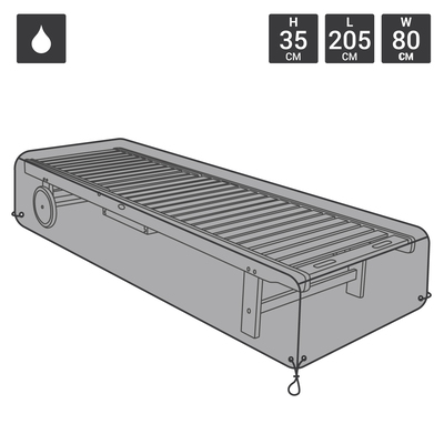 Deluxe Sun Lounger Cover - Black