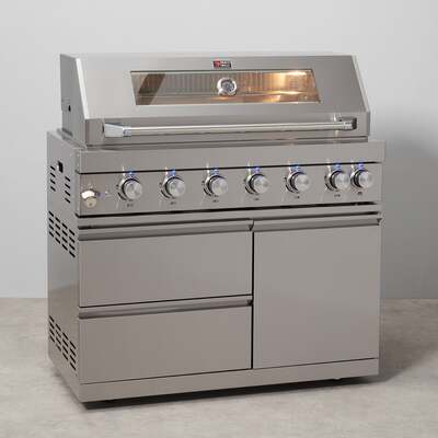 Draco Grills Z640 Deluxe 6 Burner Stainless Steel Gas Barbecue with Cabinet, Mid June 2025
