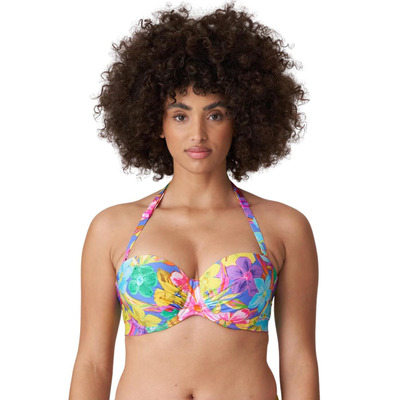 Prima Donna Swim Sazan Padded Strapless Bikini Top - Blue Bloom - 38F