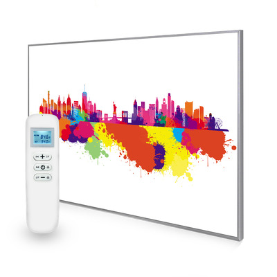 995x1195 New York Skyline Splash Picture Nexus Wi-Fi Infrared Heating Panel 1200W - Electric Wall Panel Heater