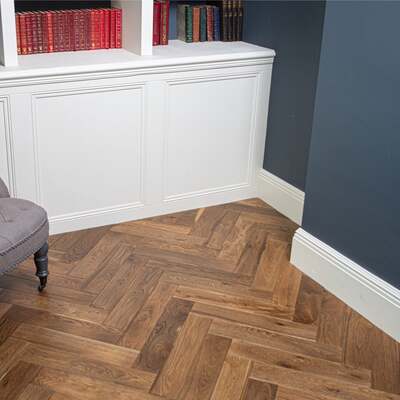 Lusso Rome Herringbone Smoked Brushed & Lacquered Engineered Oak