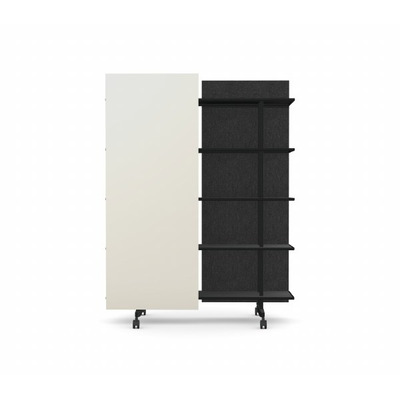 A08 Mobile Shelving Unit with Glass Writing Board