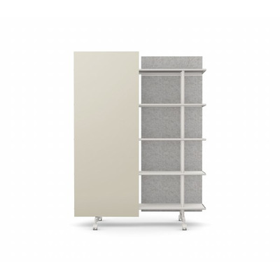 A08 Mobile Shelving Unit with Glass Writing Board