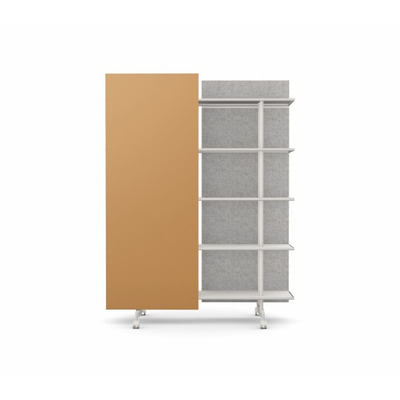 A08 Mobile Shelving Unit with Glass Writing Board