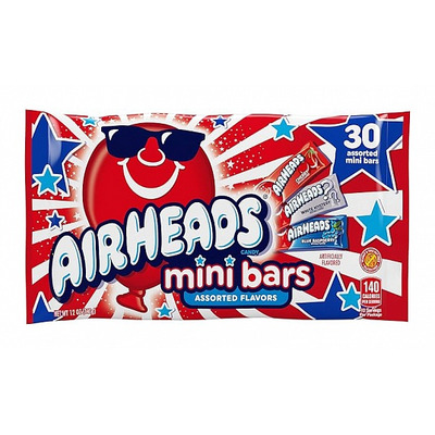 Airheads Bars Mini Red, White & Blue 30 Pack 340g *USA*