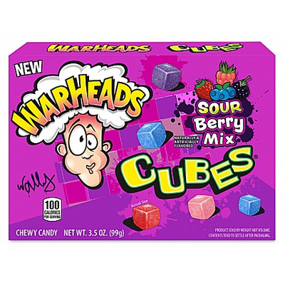 Warheads Cubes Sour Berry Mix Theatre Box 99g *USA*