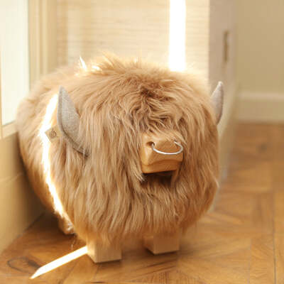 Butterscotch the Highland Calf Footstool