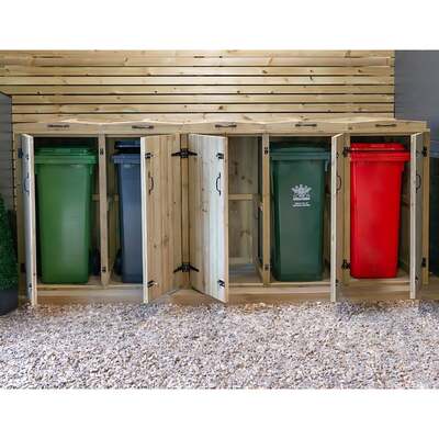 Wooden Wheelie Bin Storage 5 Bins