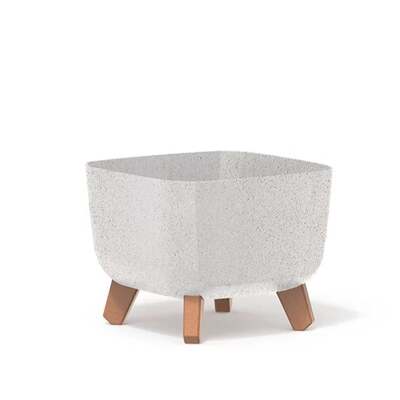 Square Plant Pot 0n Legs in White or Natural