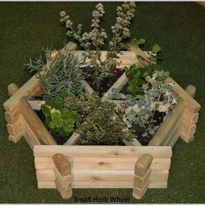 Swedish Wooden Herb Wheel Garden Planter