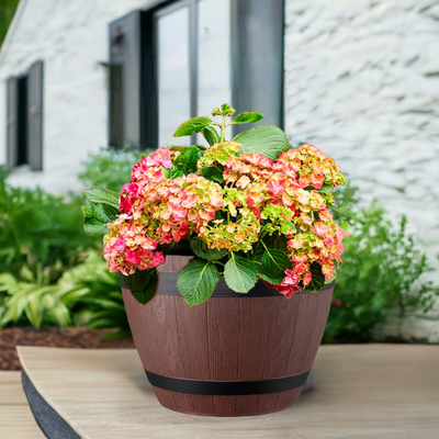 Barrel Planters Lightweight Garden Pot by Flowersea