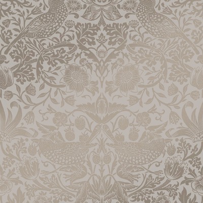 William Morris At Home Strawberry Thief Fibrous Wallpaper Neutral 124238