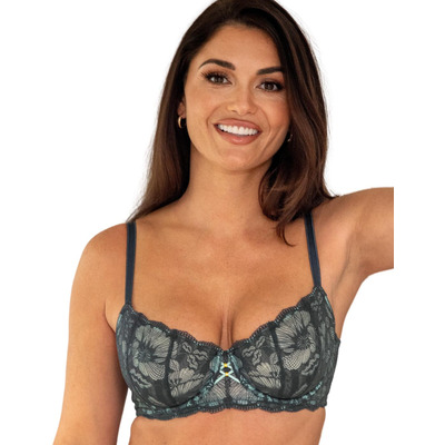 Pour Moi Atelier Lace Balcony Bra - 29526 Slate/Mint - 32DD