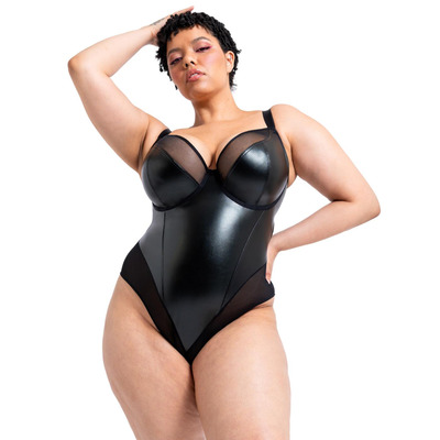 Curvy Kate Rebelle Plunge Body Suit - Black - 32G