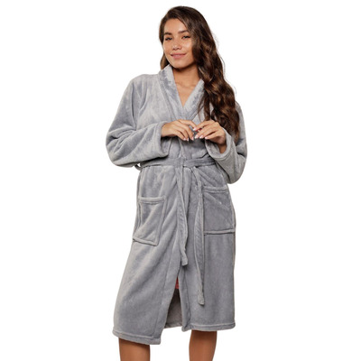 Lingadore Bathrobe Dressing Gown - Grey - S/M