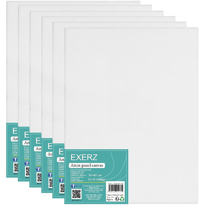 Exerz 30x40cm Canvas Panels 3mm 6pcs - A3 Canvas Board 100% Cotton 280gsm