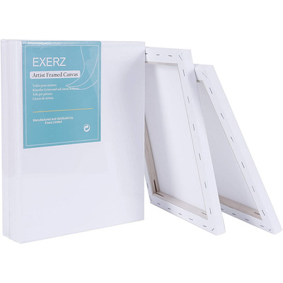 Exerz 40x50cm Stretched Canvas 4pk - 1.7cm/ 280GSM 100% Cotton