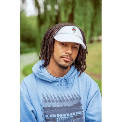 Visor In White With Embroidered Bro Shroom