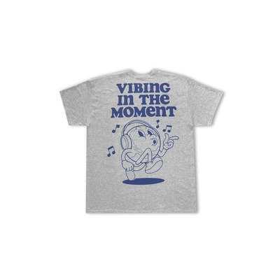 Short Sleeved T-Shirt in Sport Grey with Vibing in the Moment Print