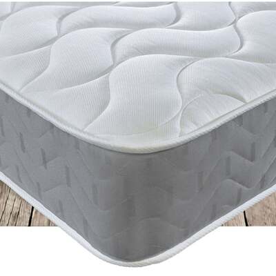 Starlight Beds - Grey Memory Foam Hybrid Sprung Open Coil Quilted Mattress - 2ft6 Small Single Mattress (75cm by 190cm)