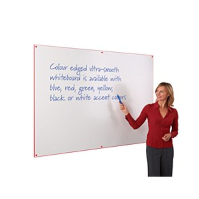 WriteOn Coloured Edge Whiteboard 876 x 1176mm Red Edge