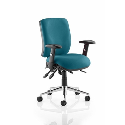 Chiro Medium Back Task Chair Maringa Teal fabric