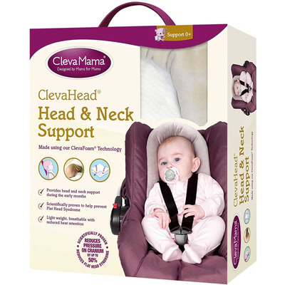 Clevamama ClevaFoam Head and Neck Support - Car Seat and Pram Insert (+0 Months) Grey