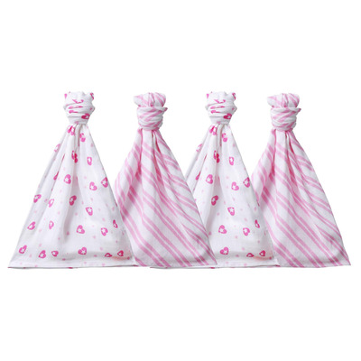 Cuski Mini Swandoodles Bamboo Muslins 4 Pack Jolie Hearts