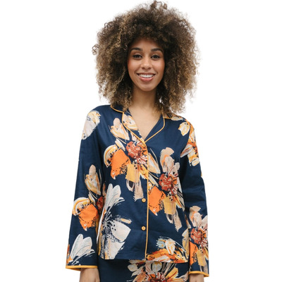 Cyberjammies Cosmo Pyjama Top - Navy Floral Print - 3XL - 20