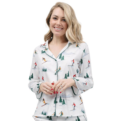Cyberjammies Whistler Pyjama Top - White Ski Print - 3XL - 20