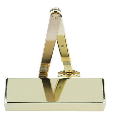Zoo Hardware, Power Adjustable 2-4 Overhead Door Closer, Polished Brass - ZDC0024PB POLISHED BRASS