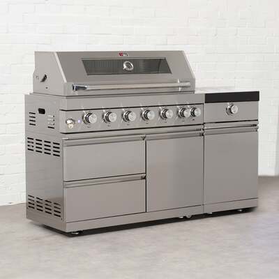 Draco Grills Z640 Deluxe 6 Burner Stainless Steel Gas Barbecue with Sear Station, Mid June 2025