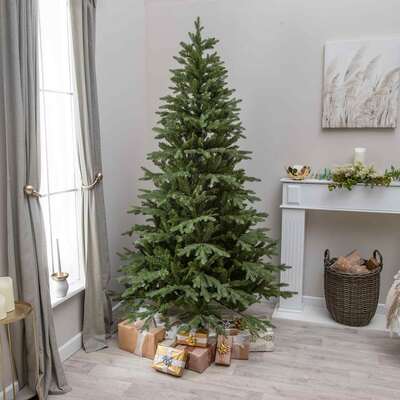 Burghley Artificial Green PE/PVC Spruce Christmas Tree 5FT, 6FT, 7FT, 7ft (2.1m)