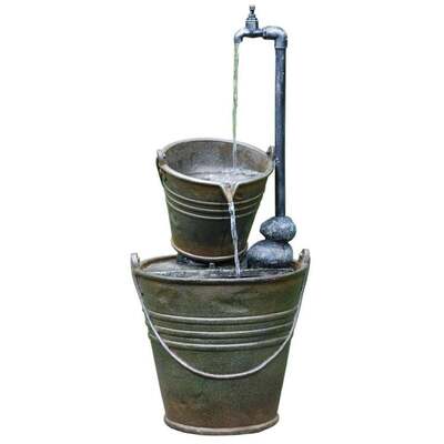 Buckets with Tap mains water feature