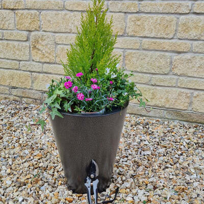 Zinc Plant Pot Aluzinc Tall Cone Shape Black