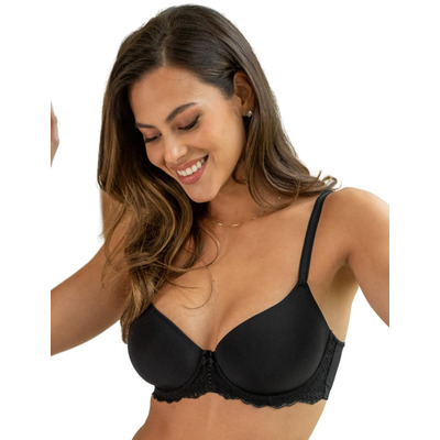 Pour Moi Fleur Padded Balcony Bra - Black - 32A