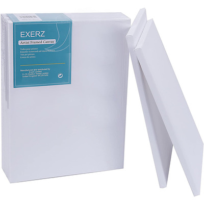 Exerz 30x40cm Stretched Canvas 5pk - 1.7cm/ 280GSM 100% Cotton