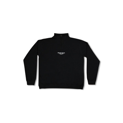 1/4 Zip Sweatshirt in Black with Dream Sports Tonal Logo Embroidery