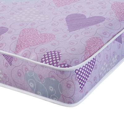 Starlight Beds™ &pipe; Children's Pink Hearts Foam Free Comfort Mattress - 2ft6 Small Single Mattress (75cm by 190cm)