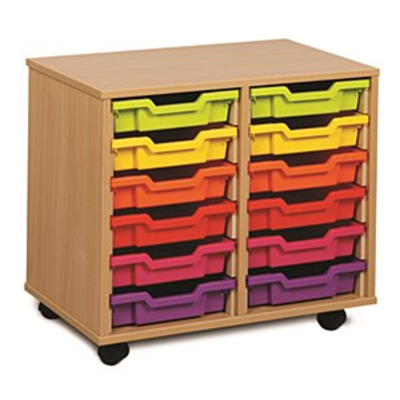 12 Shallow Tray Unit Maple Finish Other Colour Trays